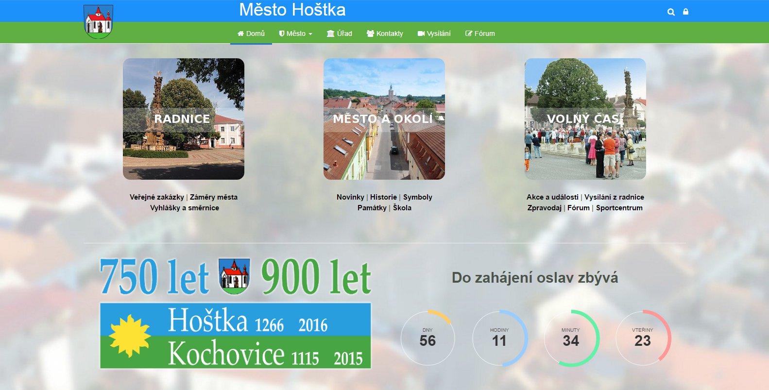 Redesign a upgrade webu Města Hoštka
